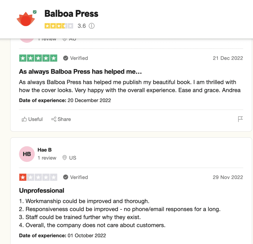 Balboa Press reviews