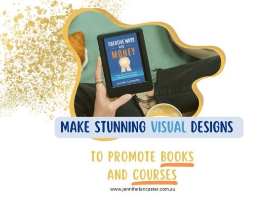 make visual designs to promote books and courses