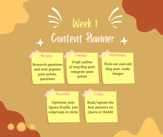 Publishers weekly content planner - week 1